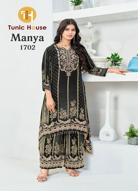 Manya By Tunic House Crepe Printed Plazzo Suits